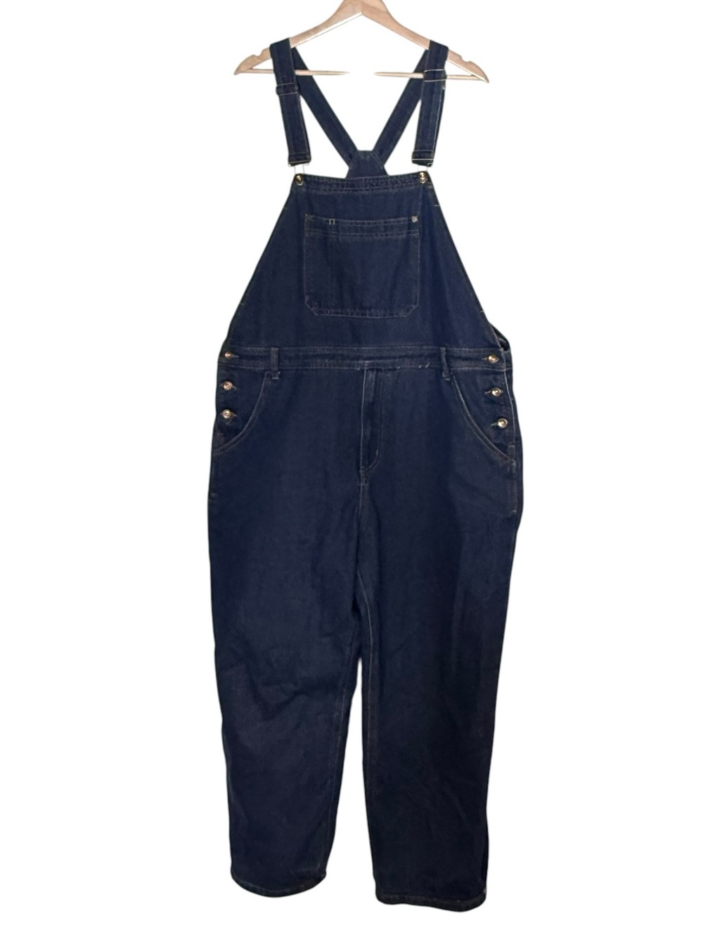 Runcati Men's Denim Bib Overalls Size XL Workwear Durable Casual Straight Leg